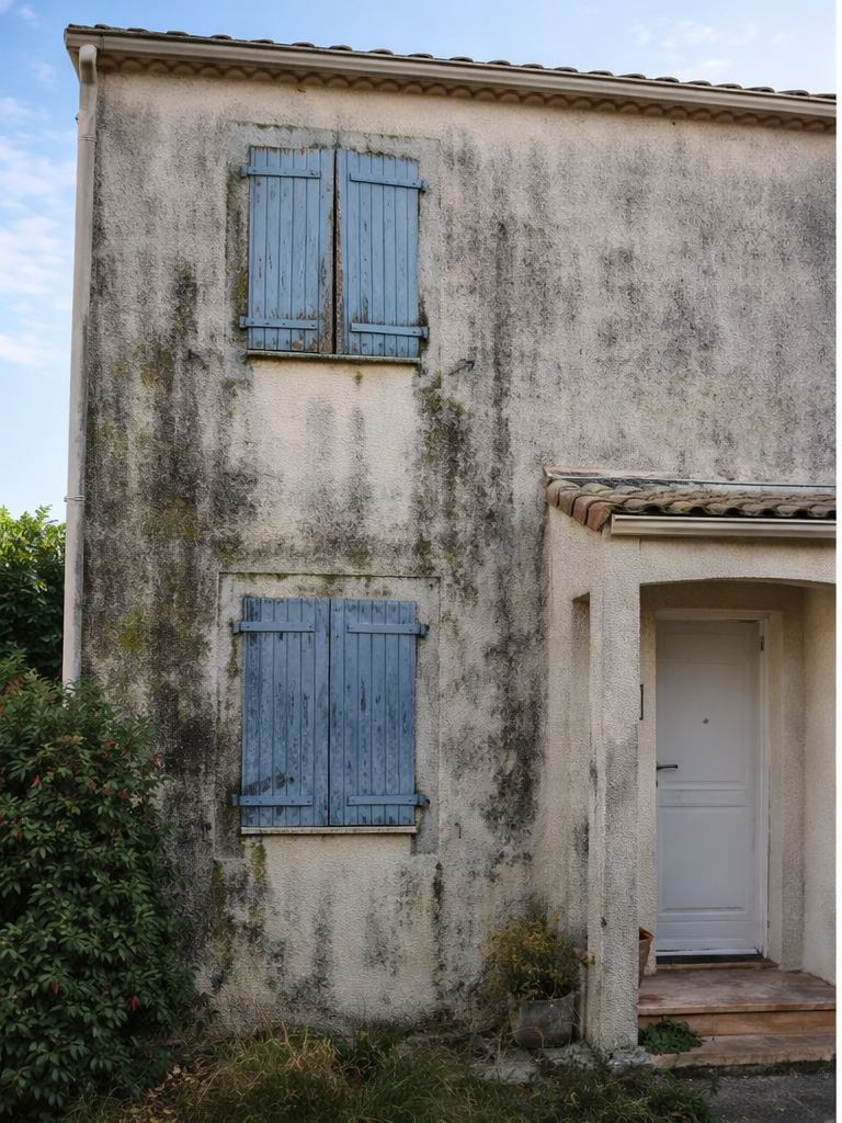 facade maison sale avant nettoyage montpellier