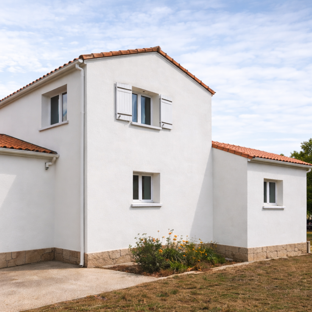 Façade maison rénovée après peinture Baillargues