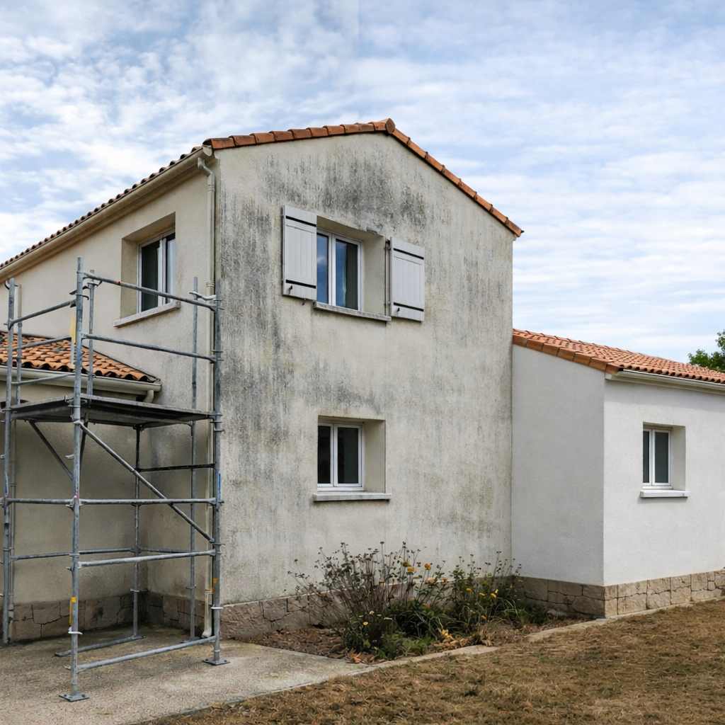 Façade maison avant rénovation peinture Baillargues